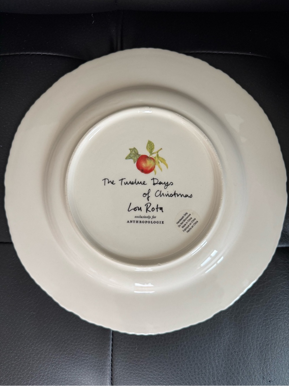 Anthropologie 12 days of Christmas three French hens by Lou Rota plate - Picture 2 of 3
